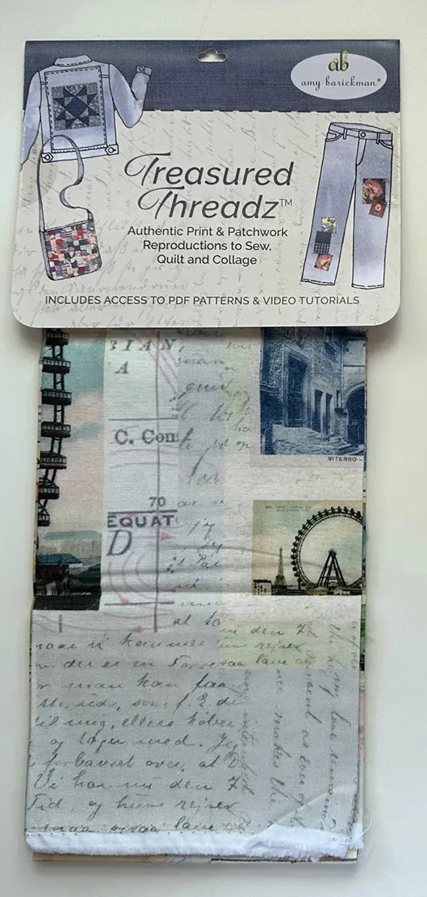 Treasured Threadz® Collage Fabric Panel - Around the World - Linda's Electric Quilters