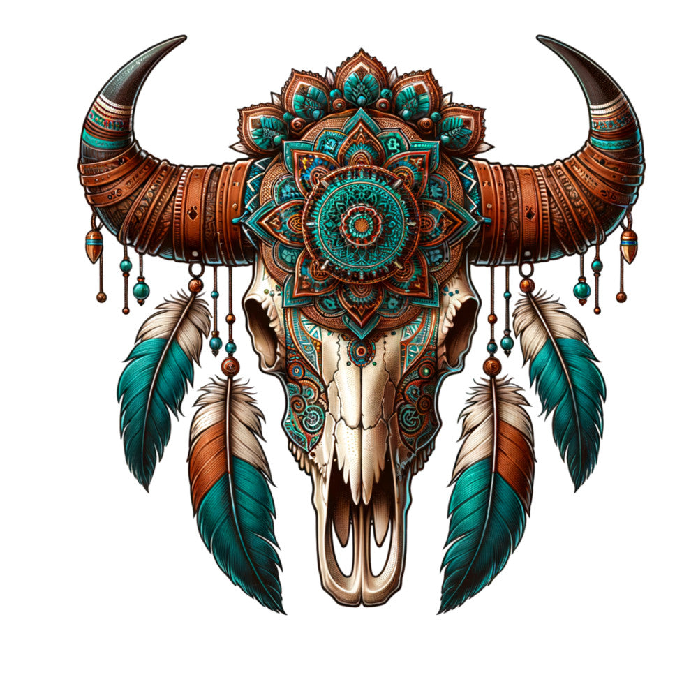 Tribal Skulls Fabric Panel 3