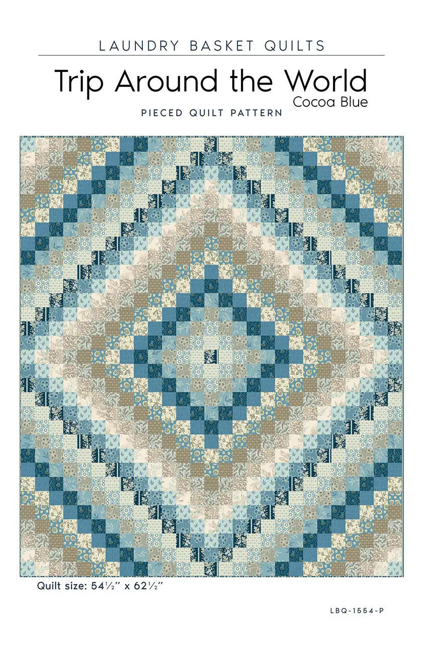 Trip Around the World - Cocoa Blue - Linda's Electric Quilters