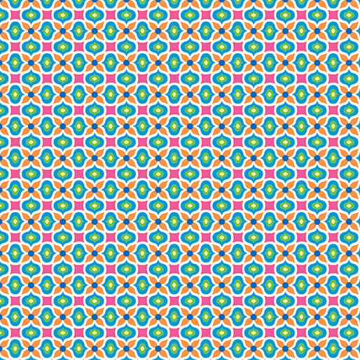 Truly Charms quilting fabric in tangerine by Modern Quilt Studio for Benartex, charm print on orange cotton, sold by the yard