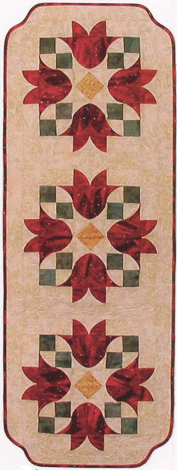 Tulip Bells Table Runner - Linda's Electric Quilters