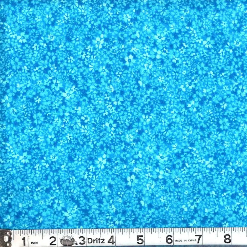 Turquoise Confetti Floral 45" wide Fabric per yard
