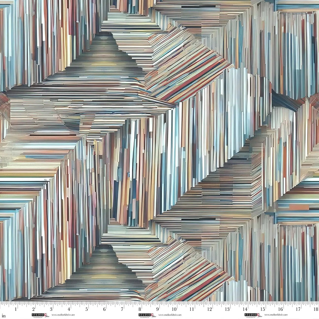 Turquoise Slats Out of the Woodwork Cotton 44"/45" Fabric Per Yard Studio E Fabrics