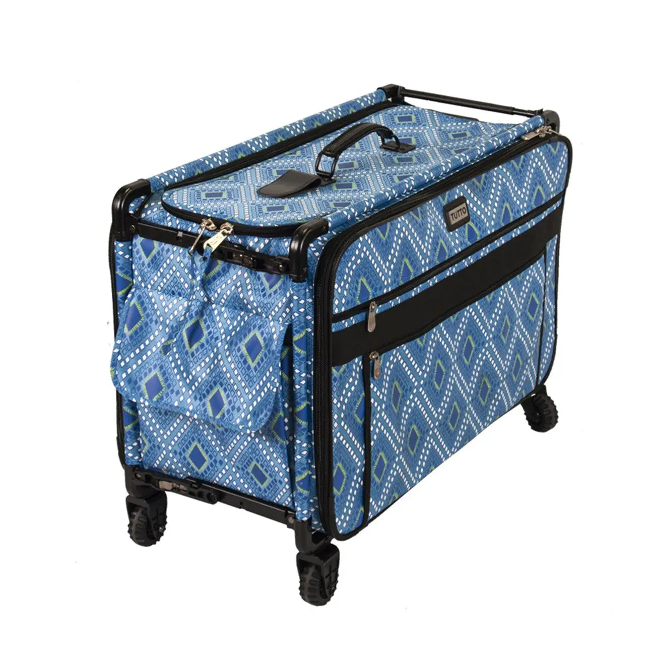 Tutto Sewing Machine Case On Wheels Extra Large 24in Blue Diamond - Linda's Electric Quilters