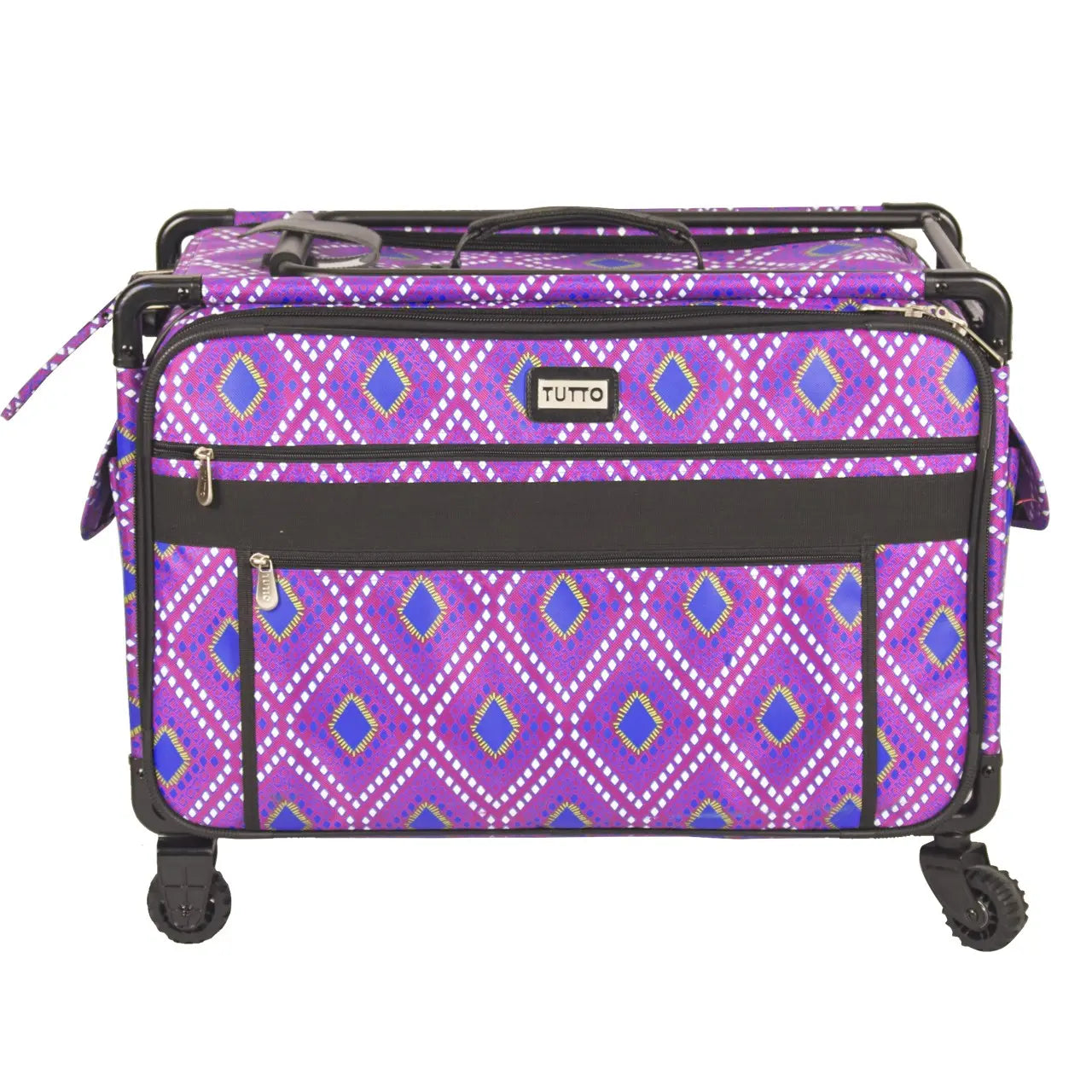 Tutto Sewing Machine Case On Wheels Extra Large 24in Pink Diamond - Linda's Electric Quilters