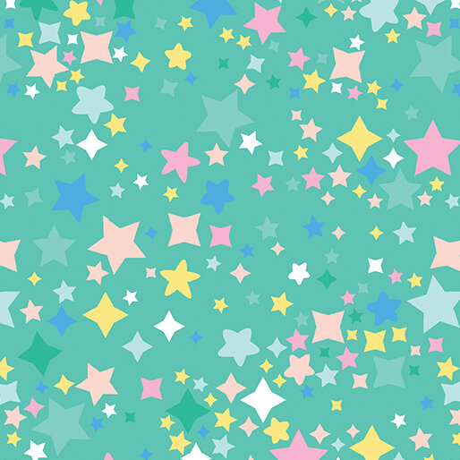 Twinkle Comfort Flannel - Stars - Jade 44"/45" Cotton Flannel Fabric per yard