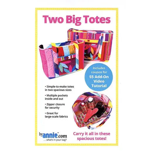 Two Big Totes - Bag Pattern Quilting Treasures Fabric