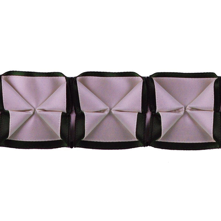 Two Tone Box Pleated Ribbon, 1.5" X 5 Yards - Geometric Decorative Sewing Trim