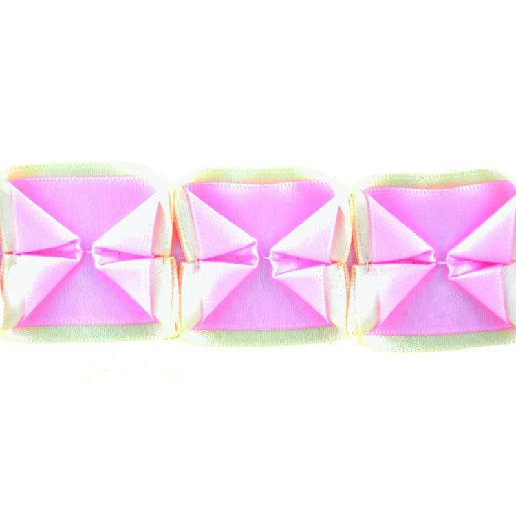 Two Tone Box Pleated Ribbon, 1.5" X 5 Yards - Geometric Decorative Sewing Trim