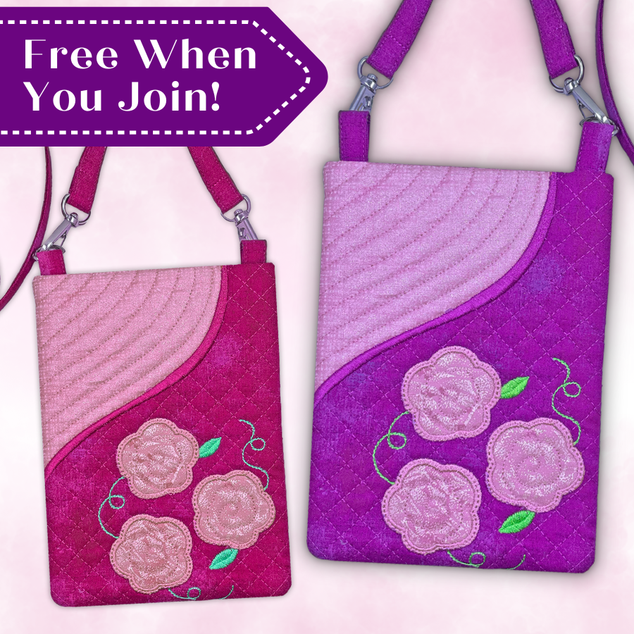 Posy Crossbody Bags In the Hoop Embroidery Designs Pickle Pie Designs