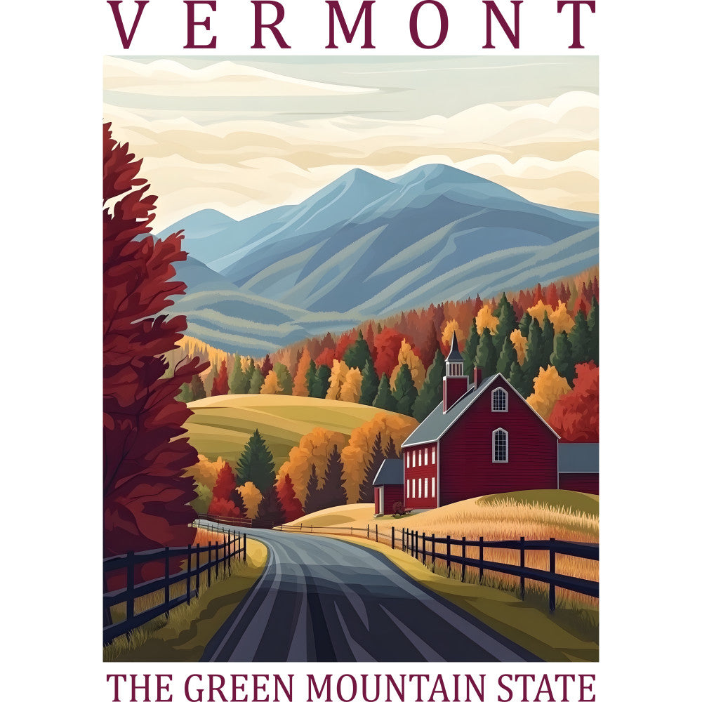 US State Poster Fabric Panel 1
