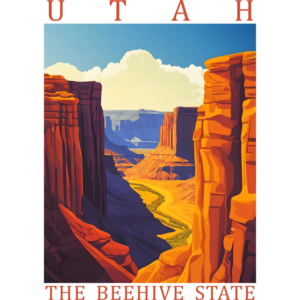 US State Poster Fabric Panel 11