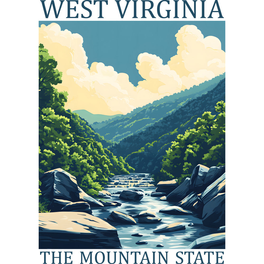 US State Poster Fabric Panel 4