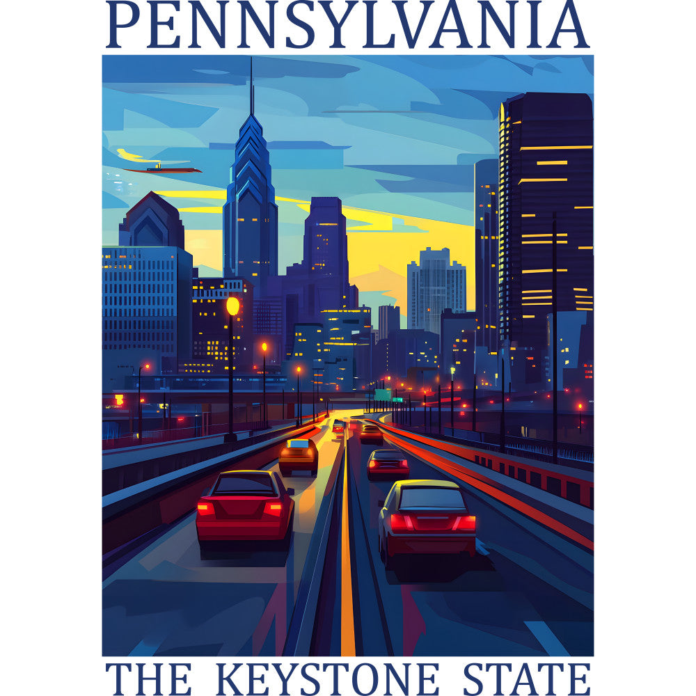 US State Poster Fabric Panel 7