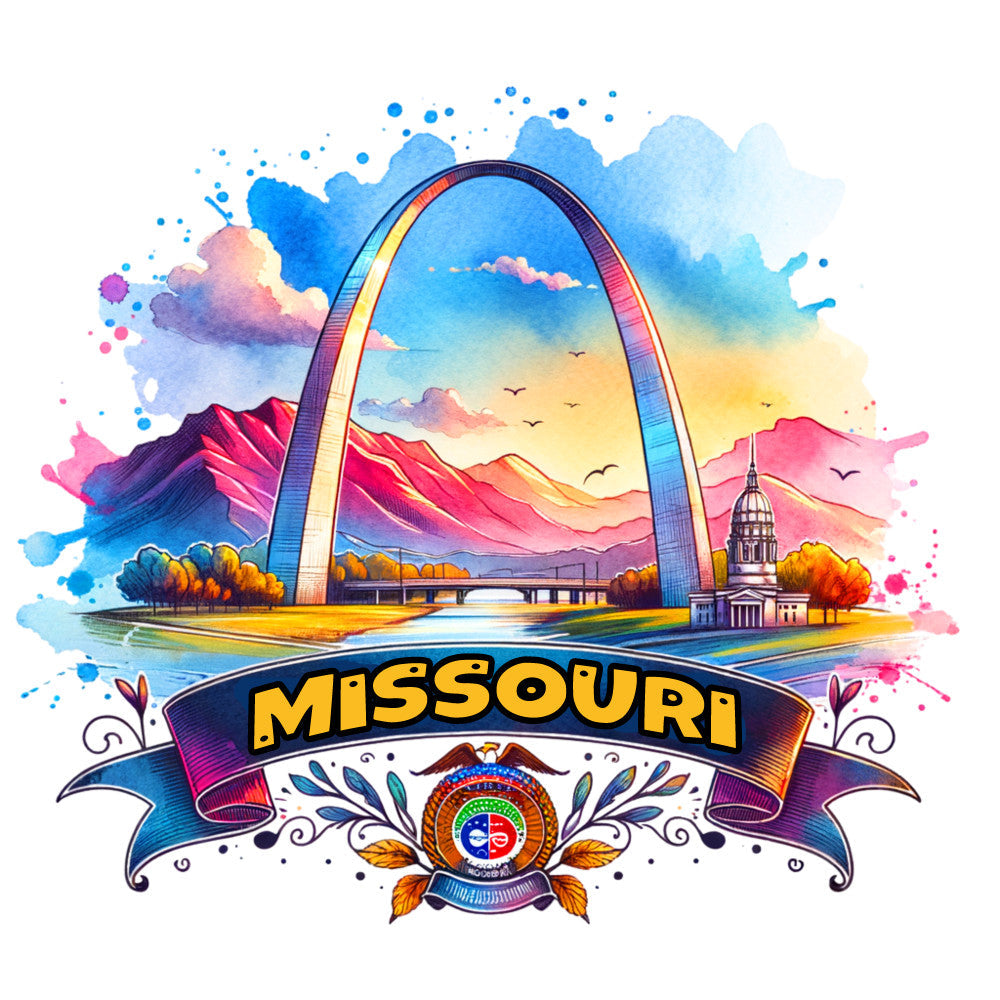 US States Retro Travel Fabric Panel 27