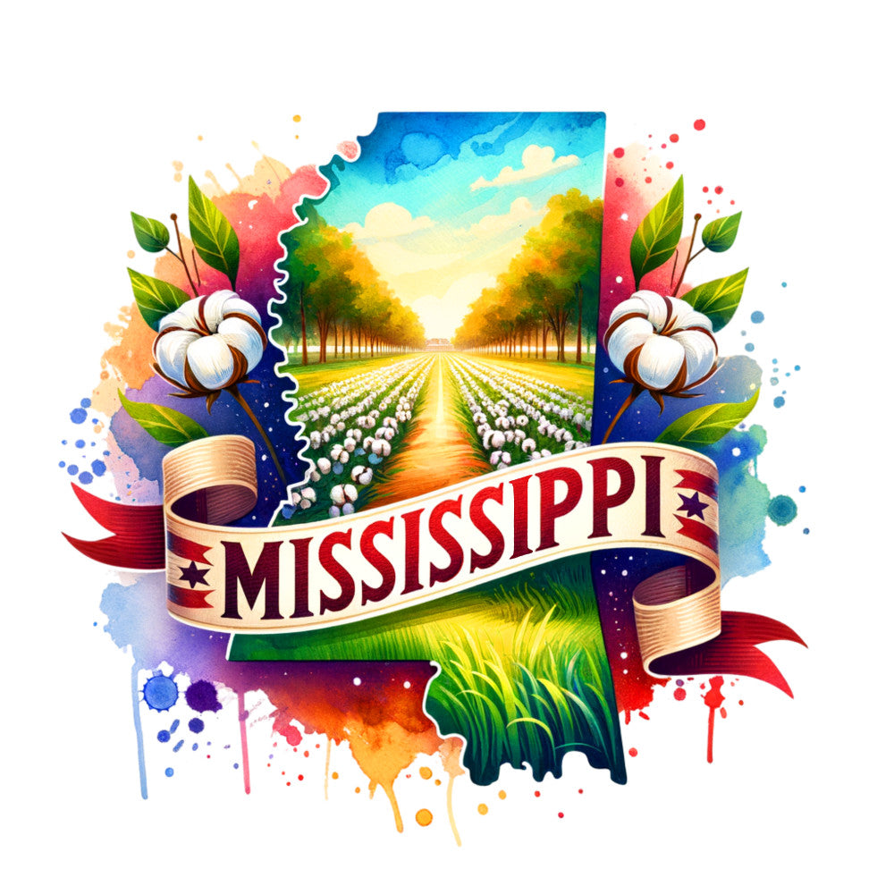 US States Retro Travel Fabric Panel 29