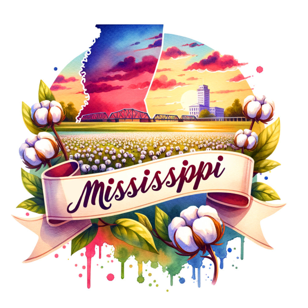 US States Retro Travel Fabric Panel 30