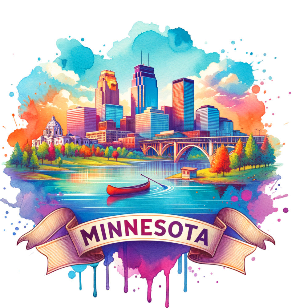 US States Retro Travel Fabric Panel 37
