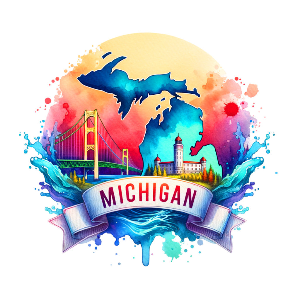 US States Retro Travel Fabric Panel 38