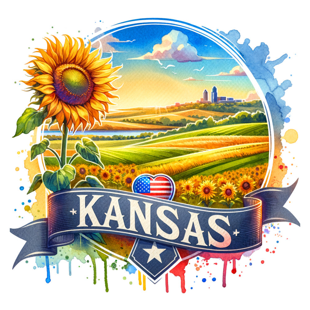 US States Retro Travel Fabric Panel 4