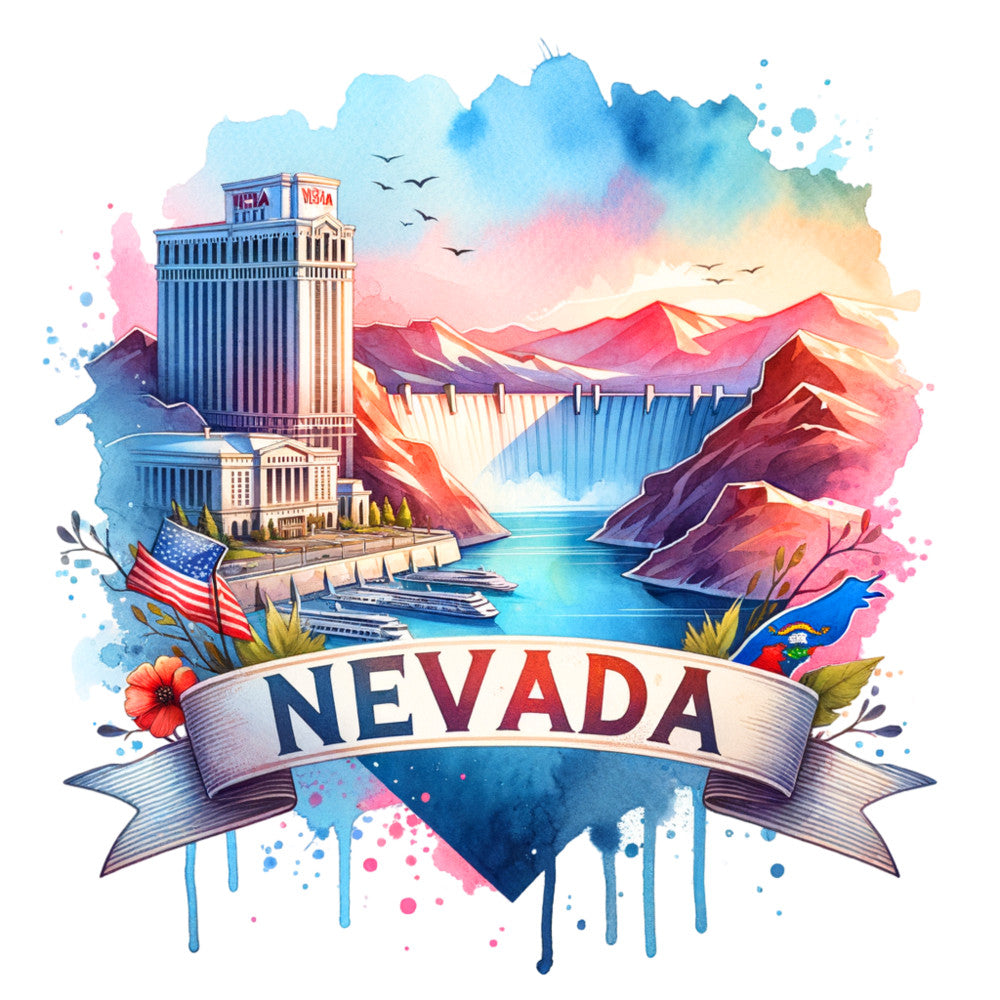 US States Retro Travel Fabric Panel 7