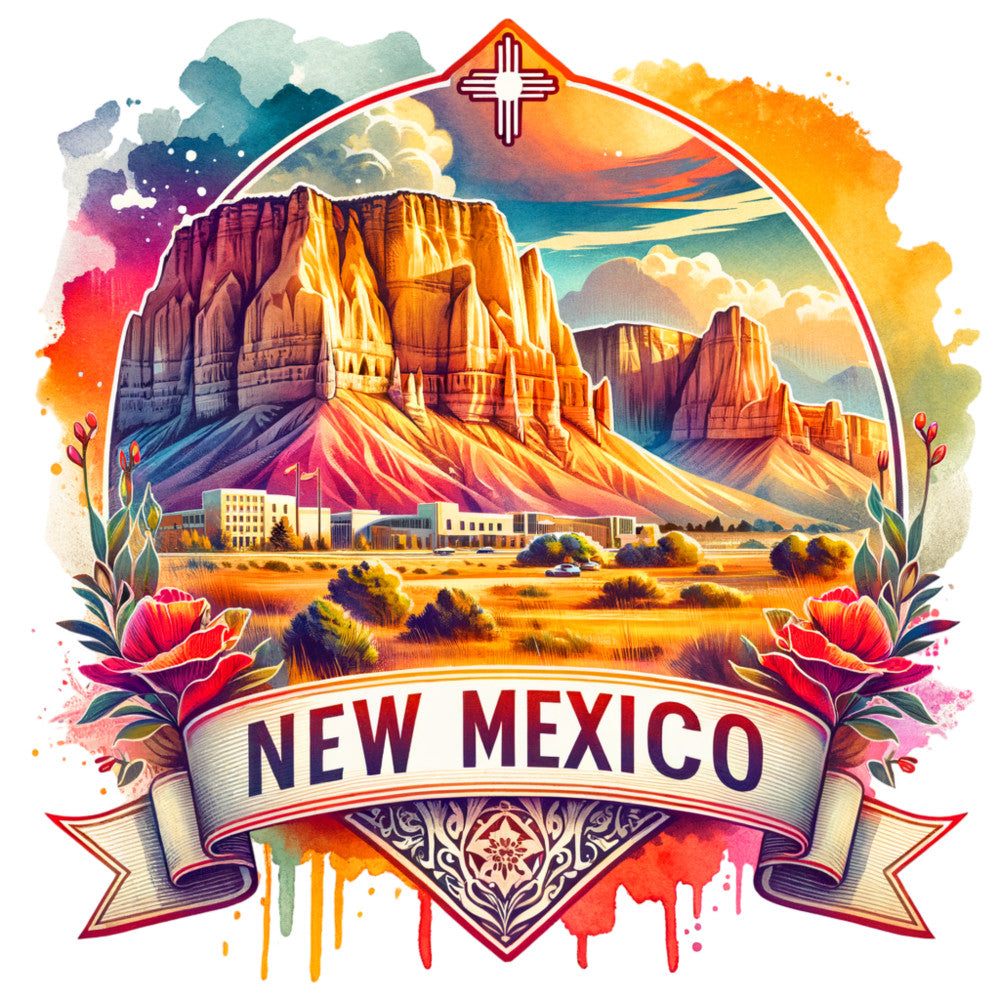 US States Retro Travel Fabric Panel 8