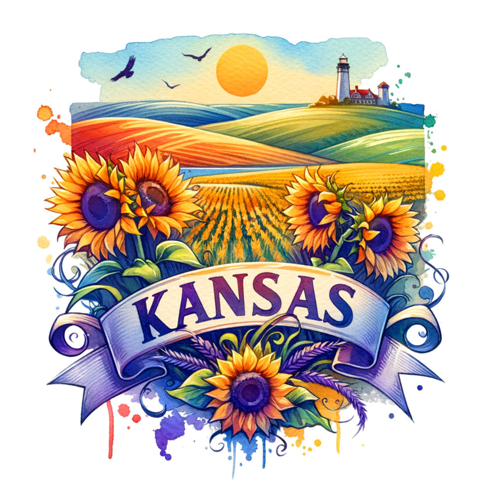 US States Retro Travel Fabric Panel 9