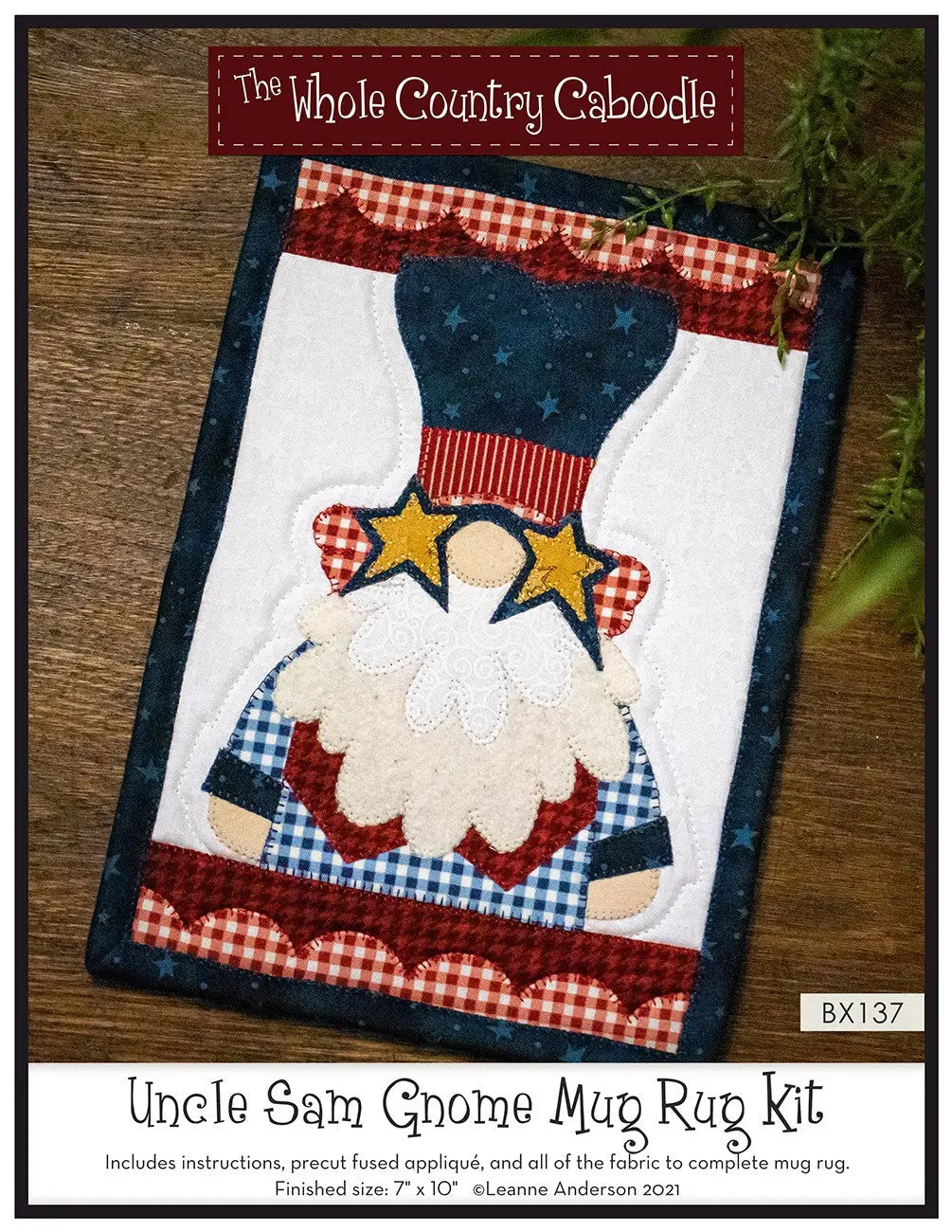 Uncle Sam Gnome Mug Rug Kit - Linda's Electric Quilters