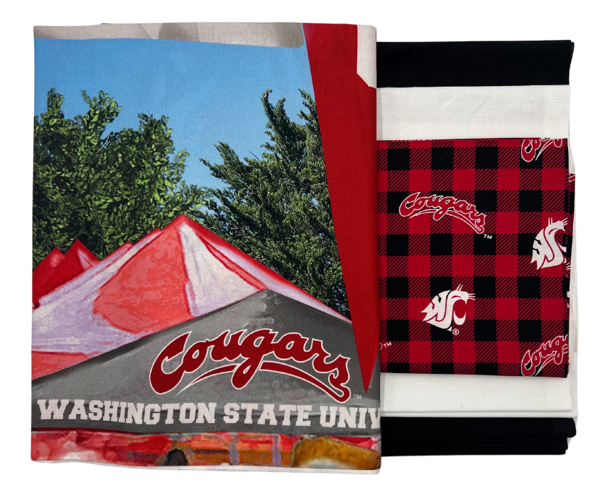 Washington State Cougars - Tailgate Panel - Quilt Kit | Batting Included