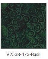 Hoffman Bali Batiks Spiral batik quilting fabric in Basil