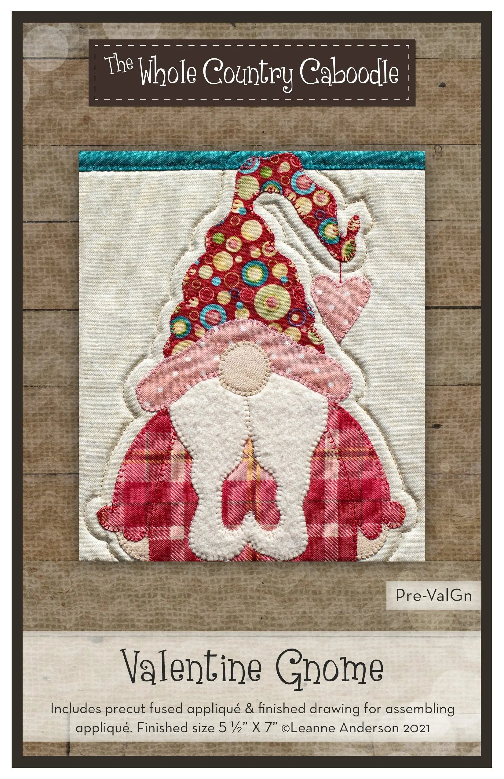 Valentine Gnome Precut Fused Applique Pack - Linda's Electric Quilters