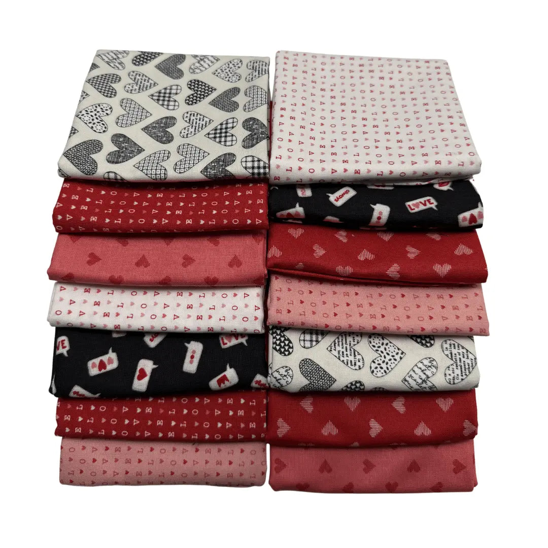 Valentine's Day Fat Quarter Bundle - Set of 14 - Linda's Electric Quilters