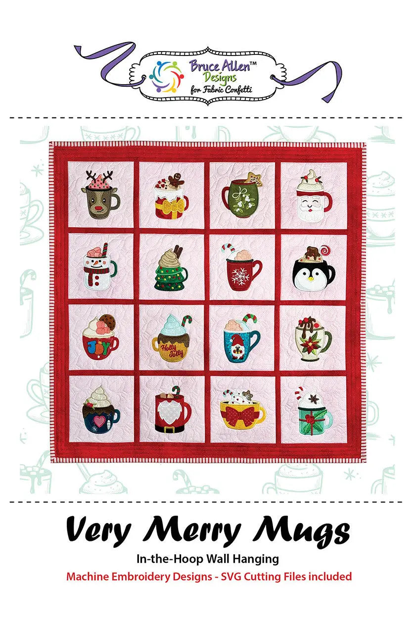 Very Merry Mugs In The Hoop Wall Hanging Checker Distributor