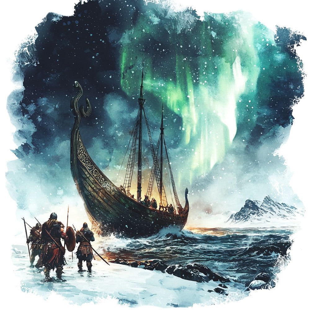 Viking Ships Fabric Panel 1 QuiltingFabricPanels