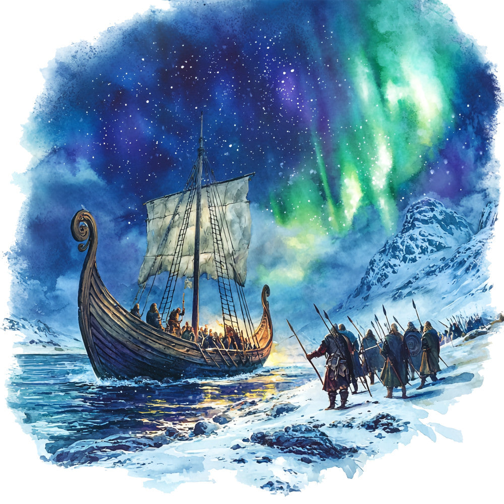 Viking Ships Fabric Panel 7 QuiltingFabricPanels