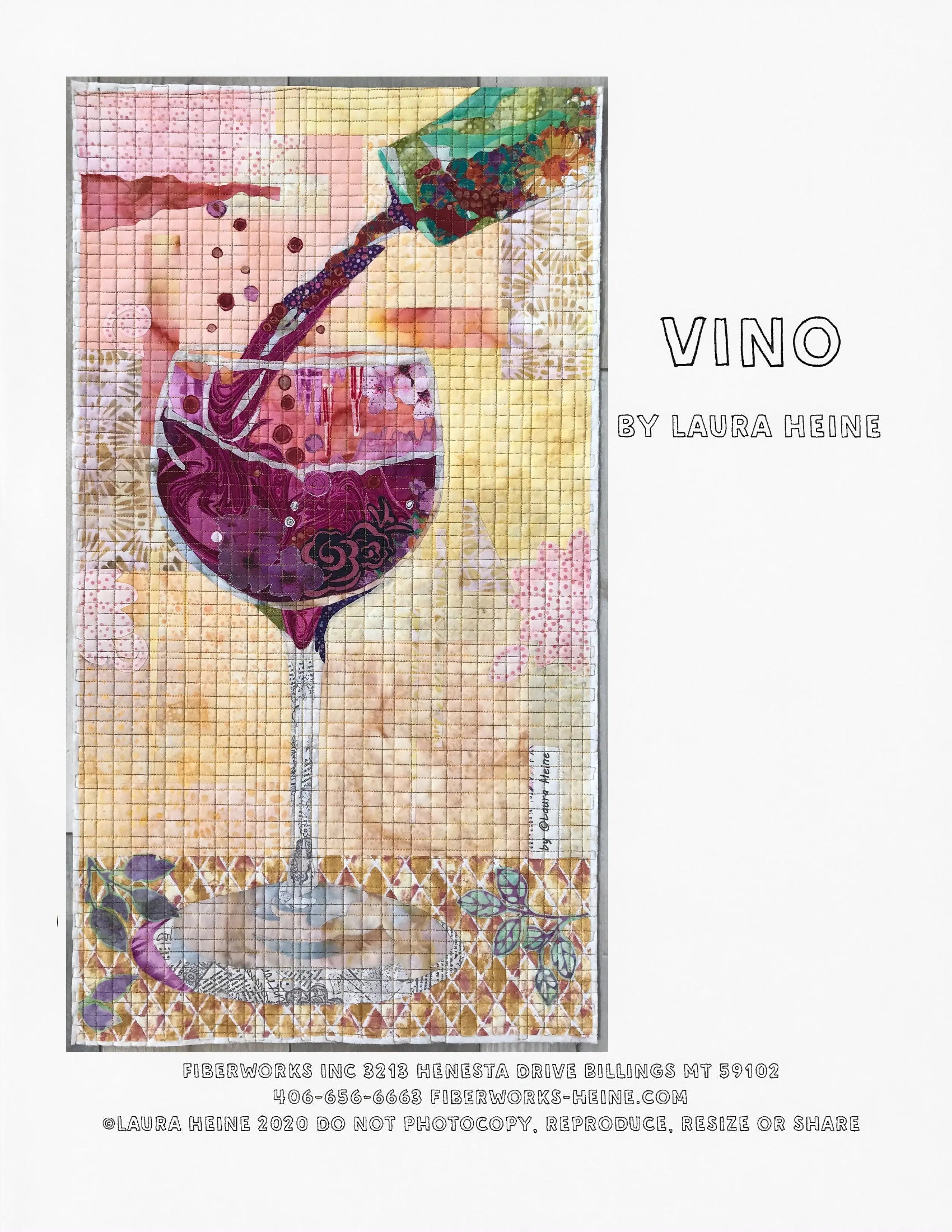 Vino Collage Pattern by Laura Heine - Linda's Electric Quilters