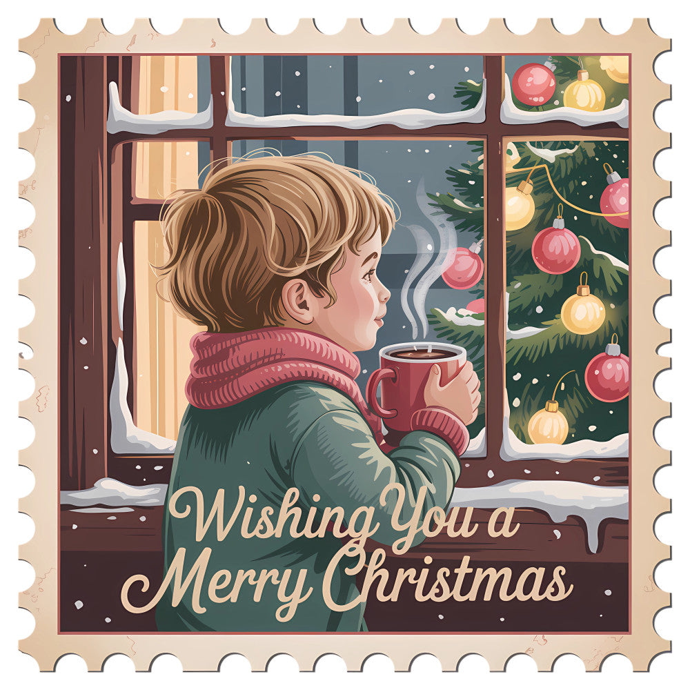 Vintage Christmas Stamps Fabric Panel 20