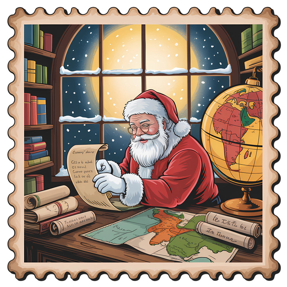 Vintage Christmas Stamps Fabric Panel 4