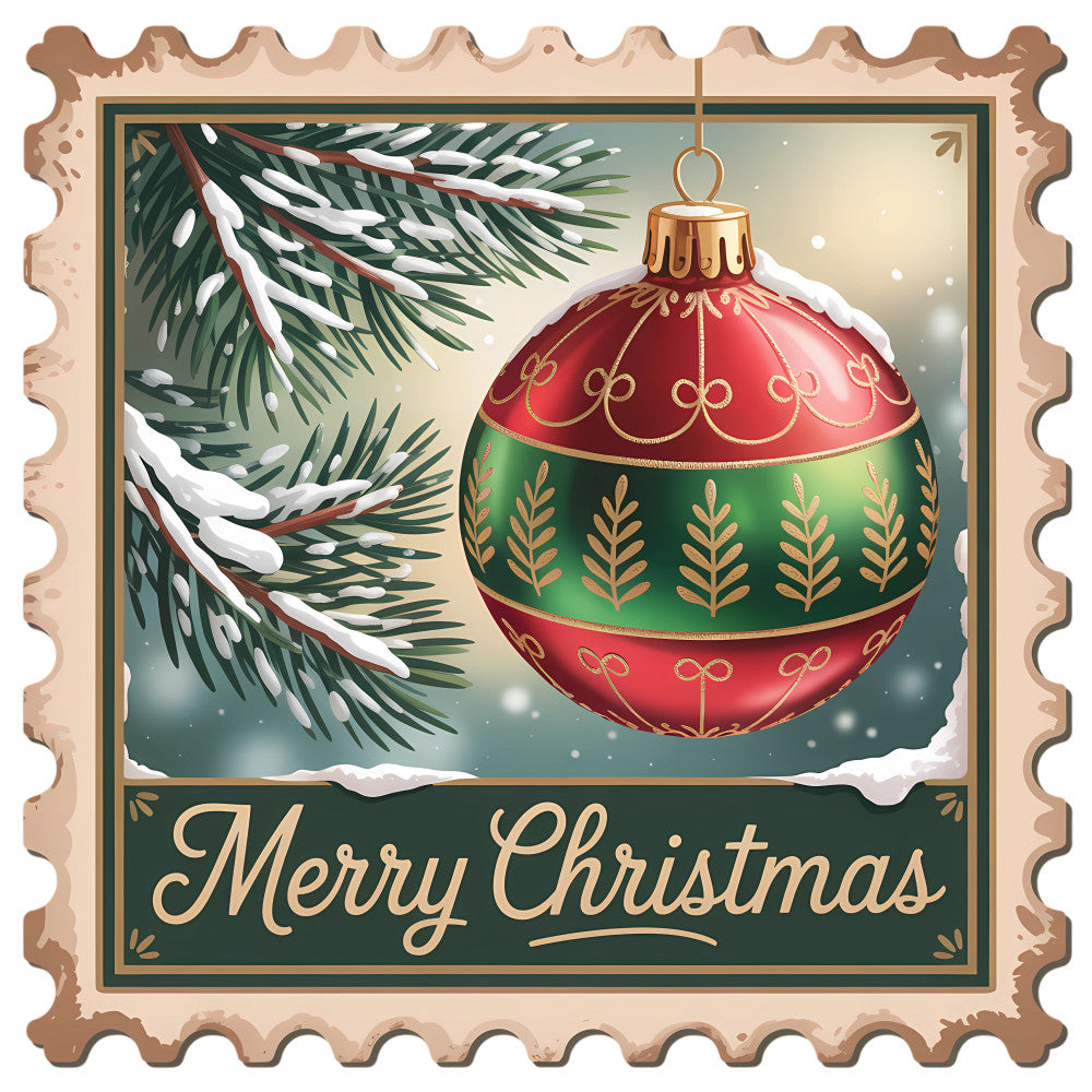 Vintage Christmas Stamps Fabric Panel 8