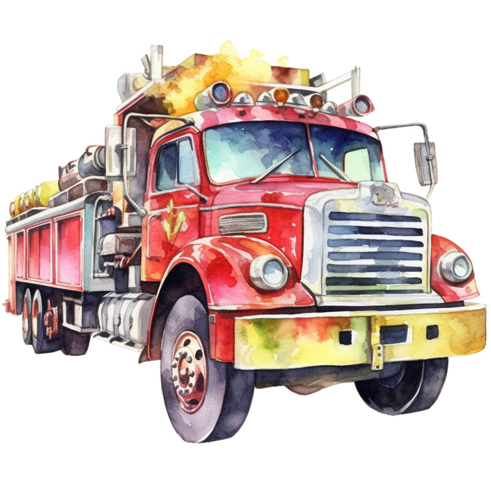 Vintage Fire Trucks Fabric Panel 10