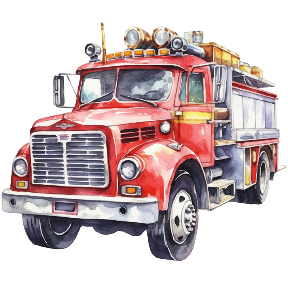 Vintage Fire Trucks Fabric Panel 5