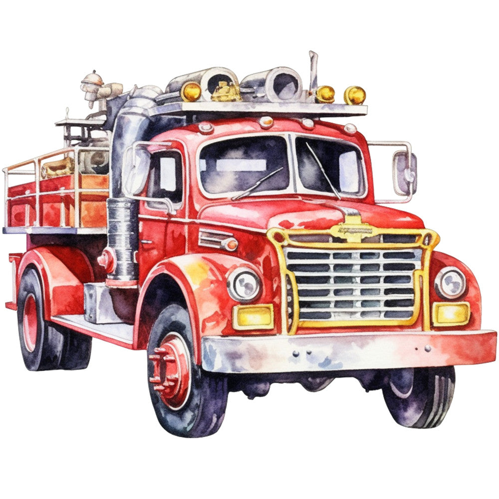 Vintage Fire Trucks Fabric Panel 6