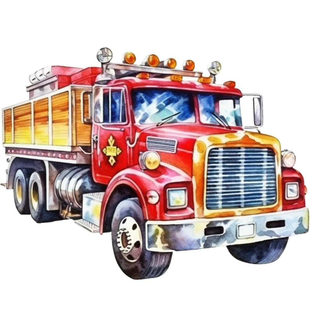 Vintage Fire Trucks Fabric Panel 7