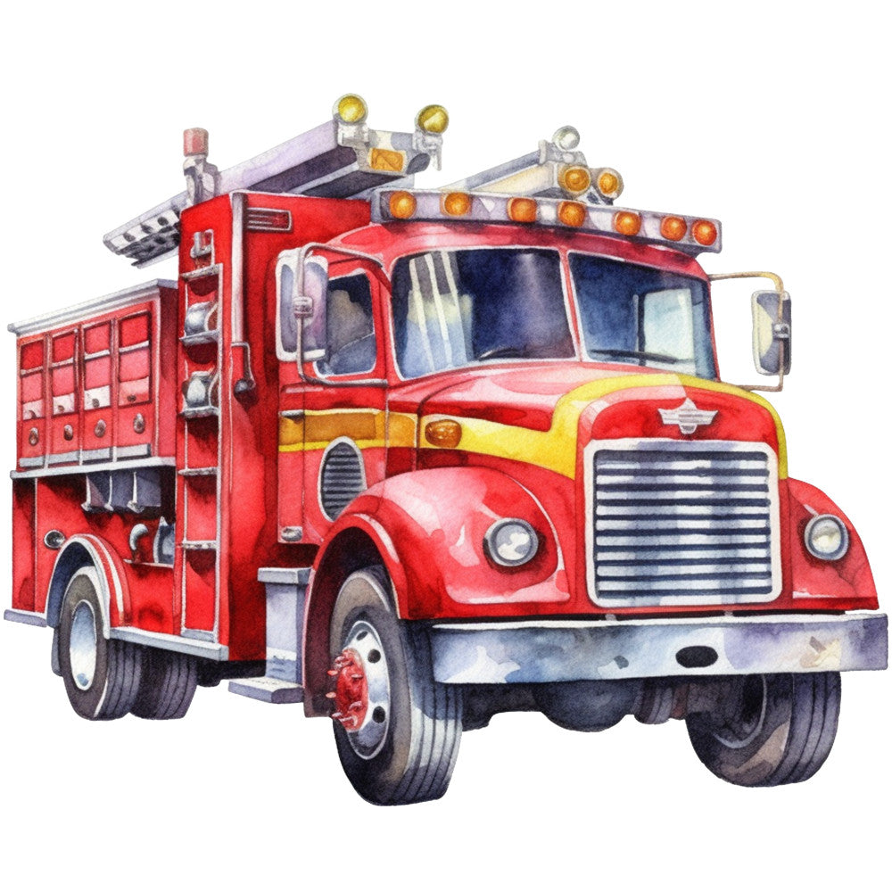 Vintage Fire Trucks Fabric Panel 8