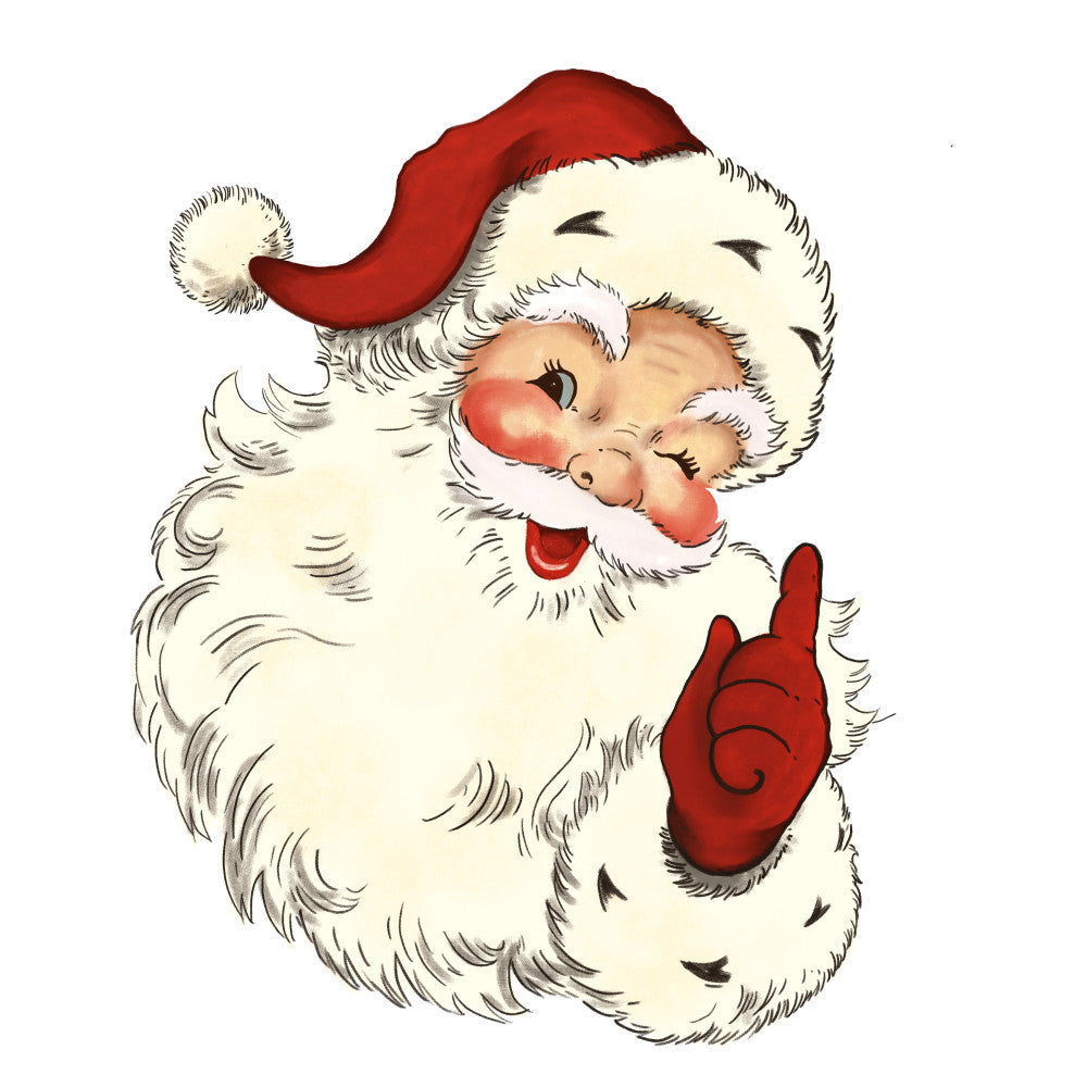 Vintage Santa Head Fabric Panel 5