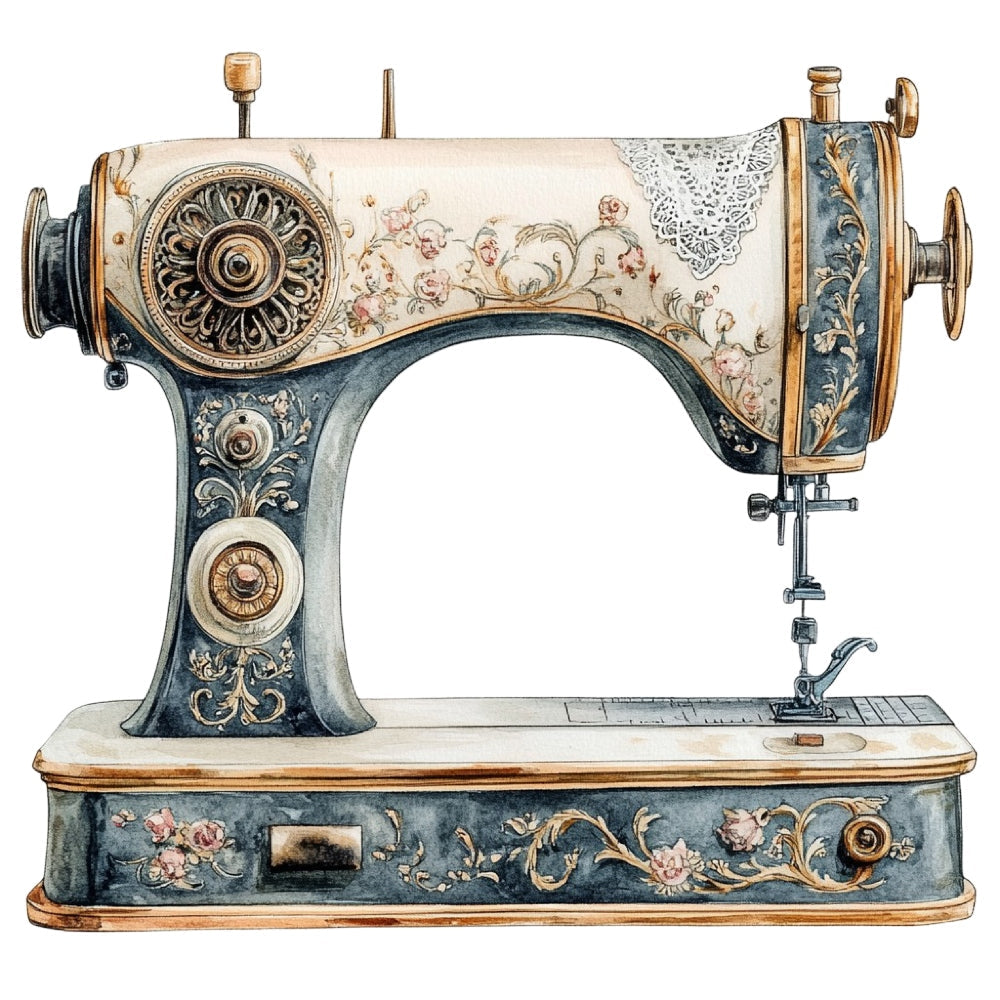 Vintage Sewing Machine Fabric Panel 12