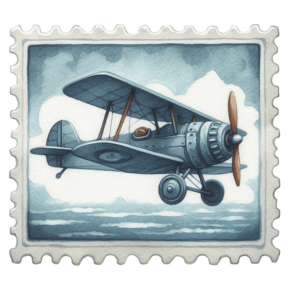 Vintage Travel Stamps Fabric Panel 18