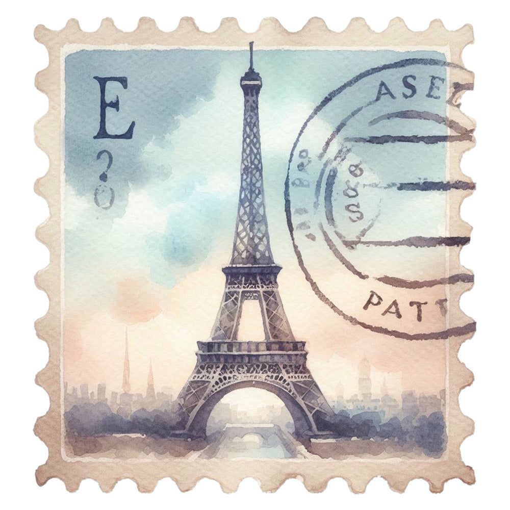 Vintage Travel Stamps Fabric Panel 4