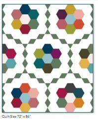 Vintage Garden Quilt Kit — Beverly McCullough pattern with Riley Blake Confetti Cottons Moody, 72 x 86 inches