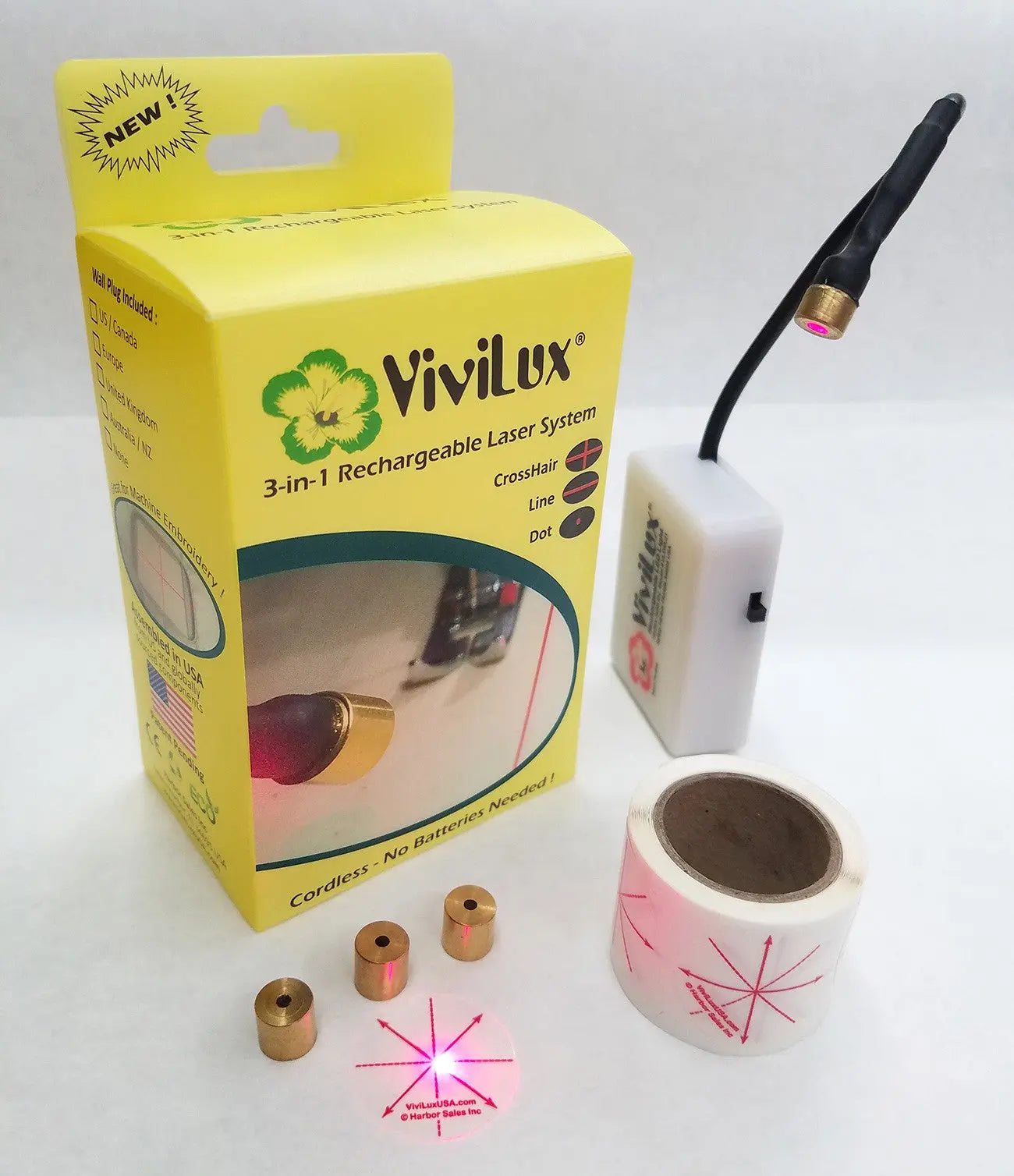 ViviLux 3 In 1 Rechargeable Laser System With Rare Earth Magnet - Linda's Electric Quilters